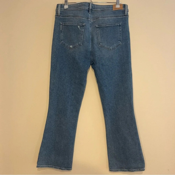 PAIGE Claudine Seaspray Distressed Cropped Kick Jeans - Picture 6 of 8